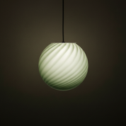 Lampada a sospensione Candy a sfera in vetro di Murano verde salvia D20
