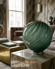 Candy Murano glass sphere table lamp sage green swirl D40