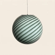Candy Murano glass sphere pendant lamp sage green swirl D40