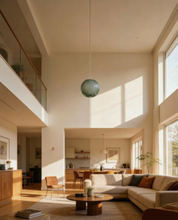 Lampada a sospensione Candy a sfera in vetro di Murano verde salvia D20