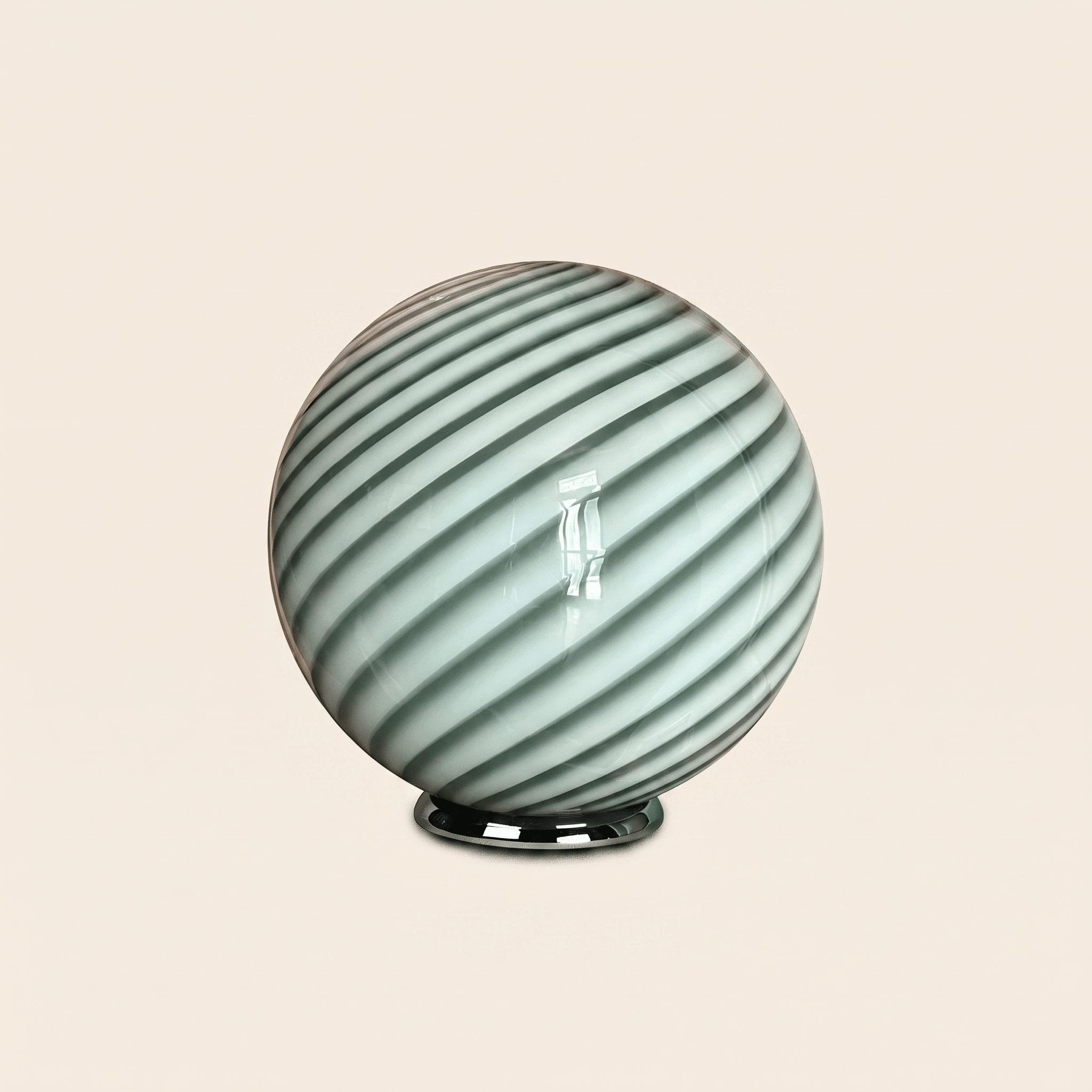 Candy Murano glass sphere table lamp sage green swirl D40