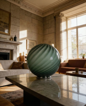 Candy Murano glass sphere table lamp sage green swirl D40