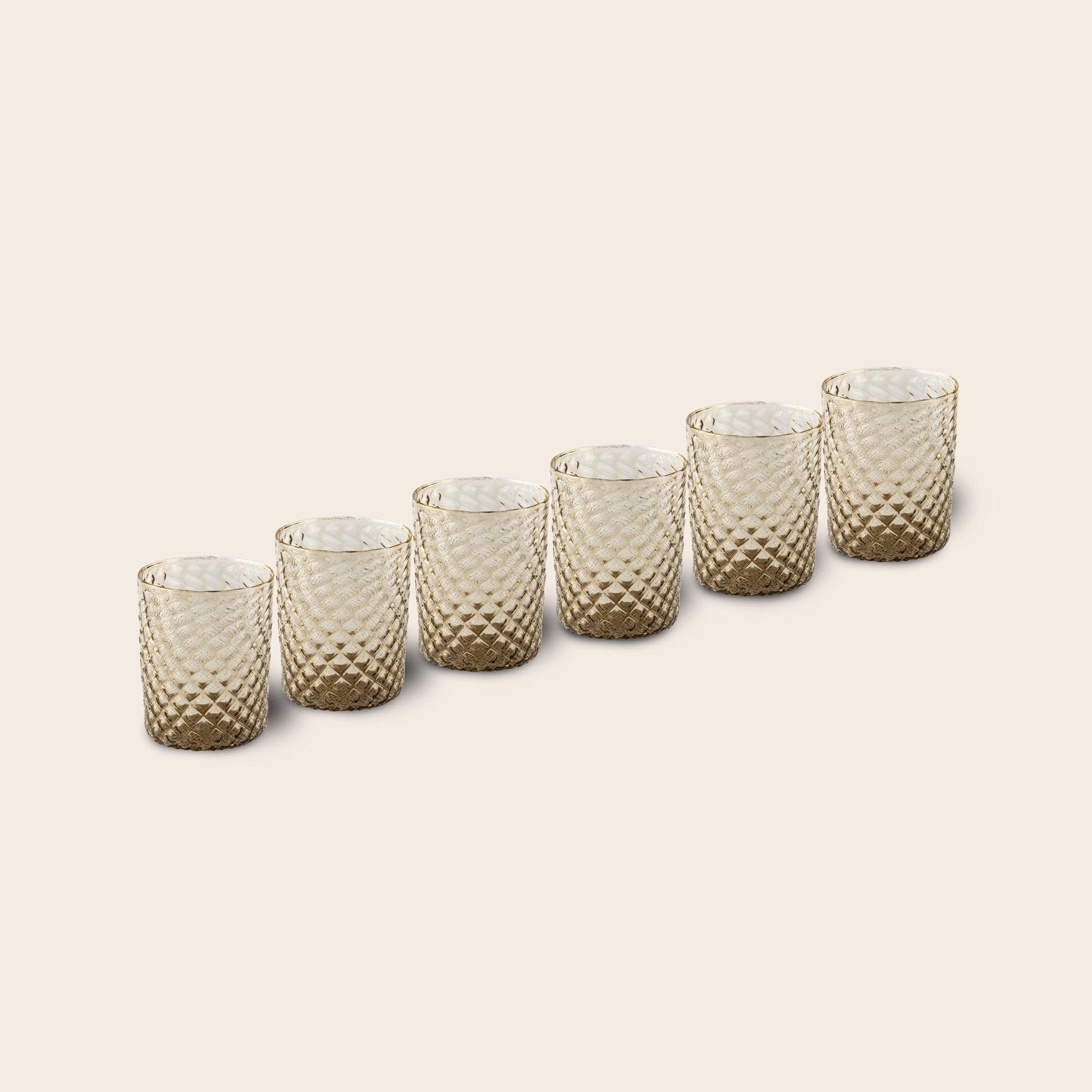 Set of 6 "Amber Tola Goti" Tumblers