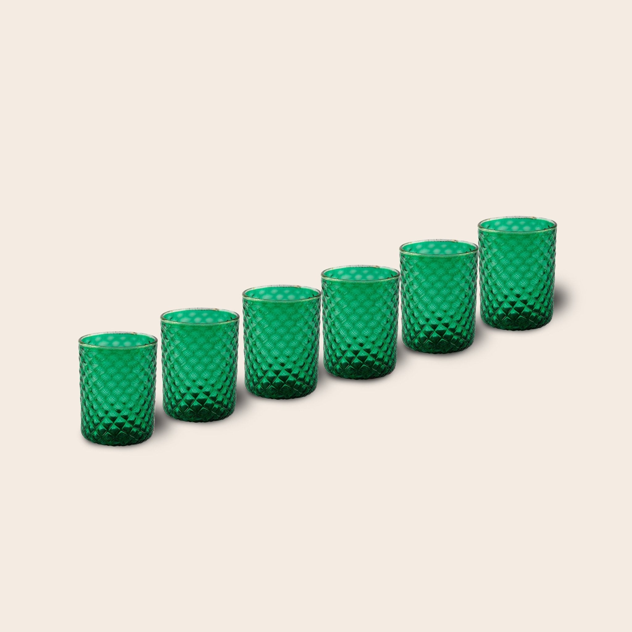 Set of 6 "Emerald Tola Goti" Tumblers