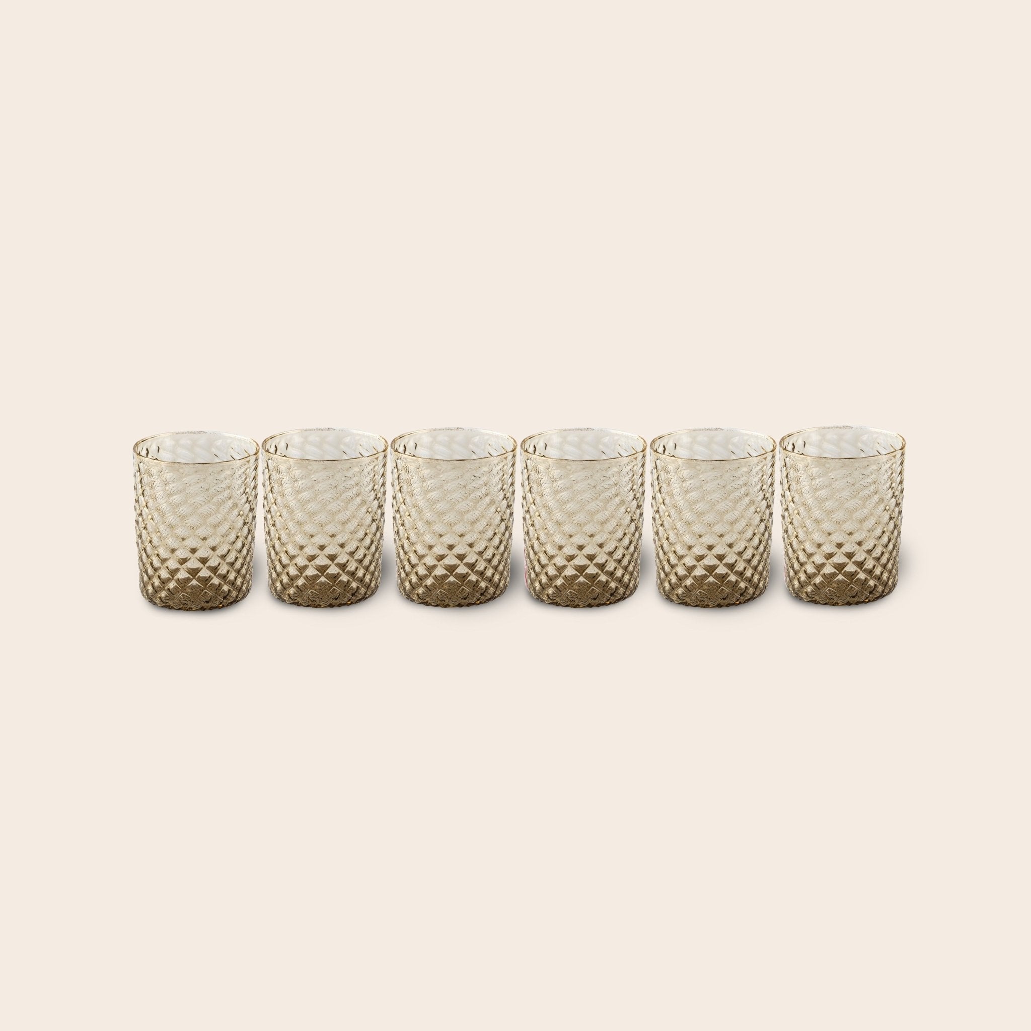 Set of 6 "Amber Tola Goti" Tumblers