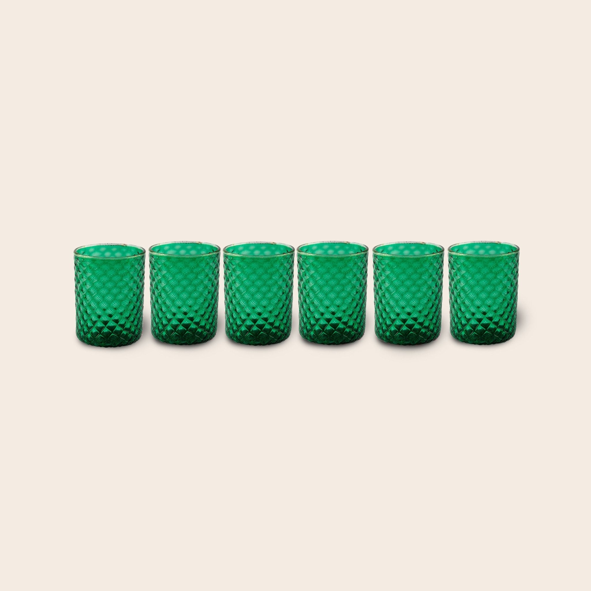 Set of 6 "Emerald Tola Goti" Tumblers