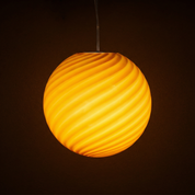 Candy Murano glass sphere pendant lamp toffee swirl D40