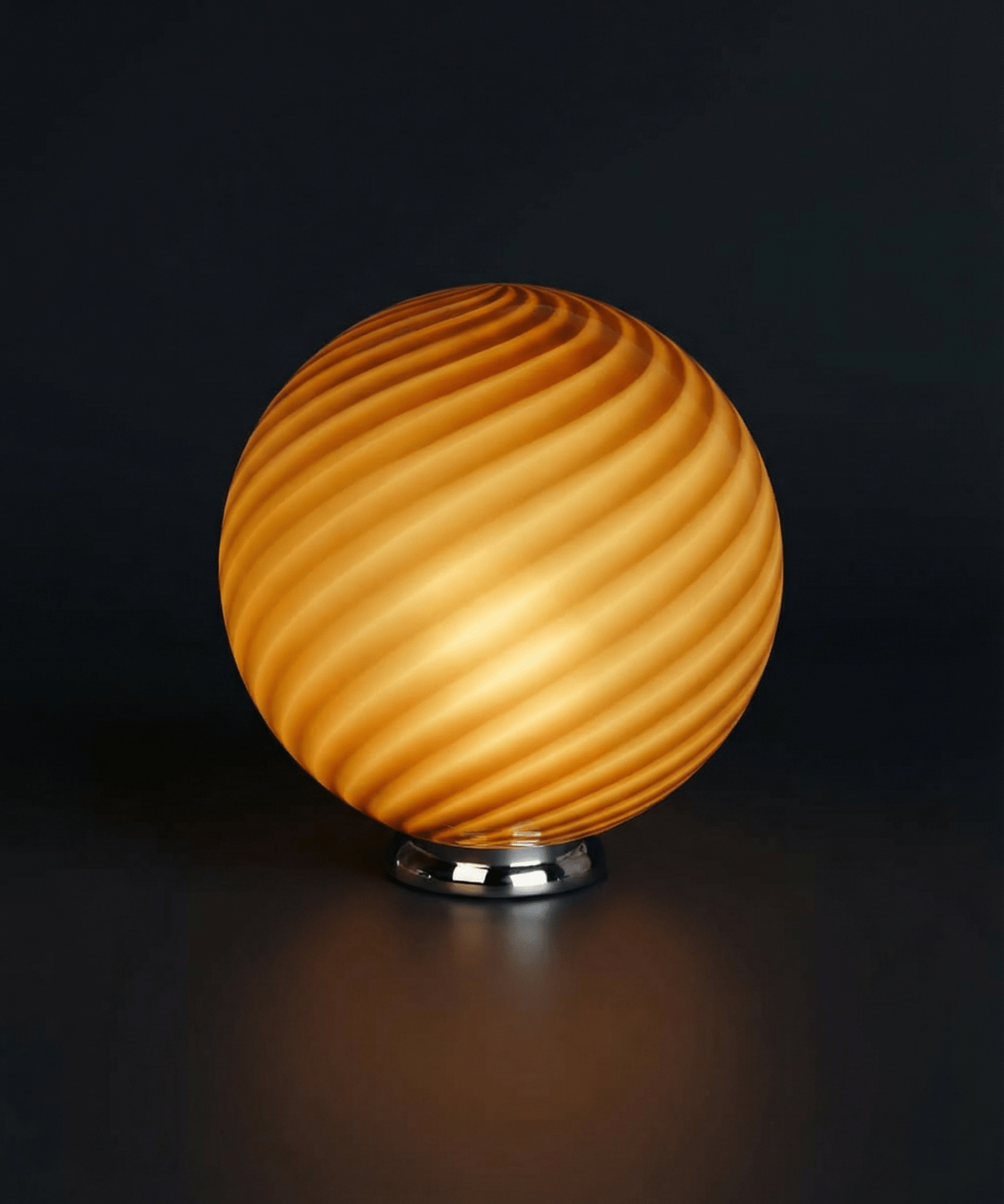 Candy Murano glass sphere table lamp toffee swirl D30