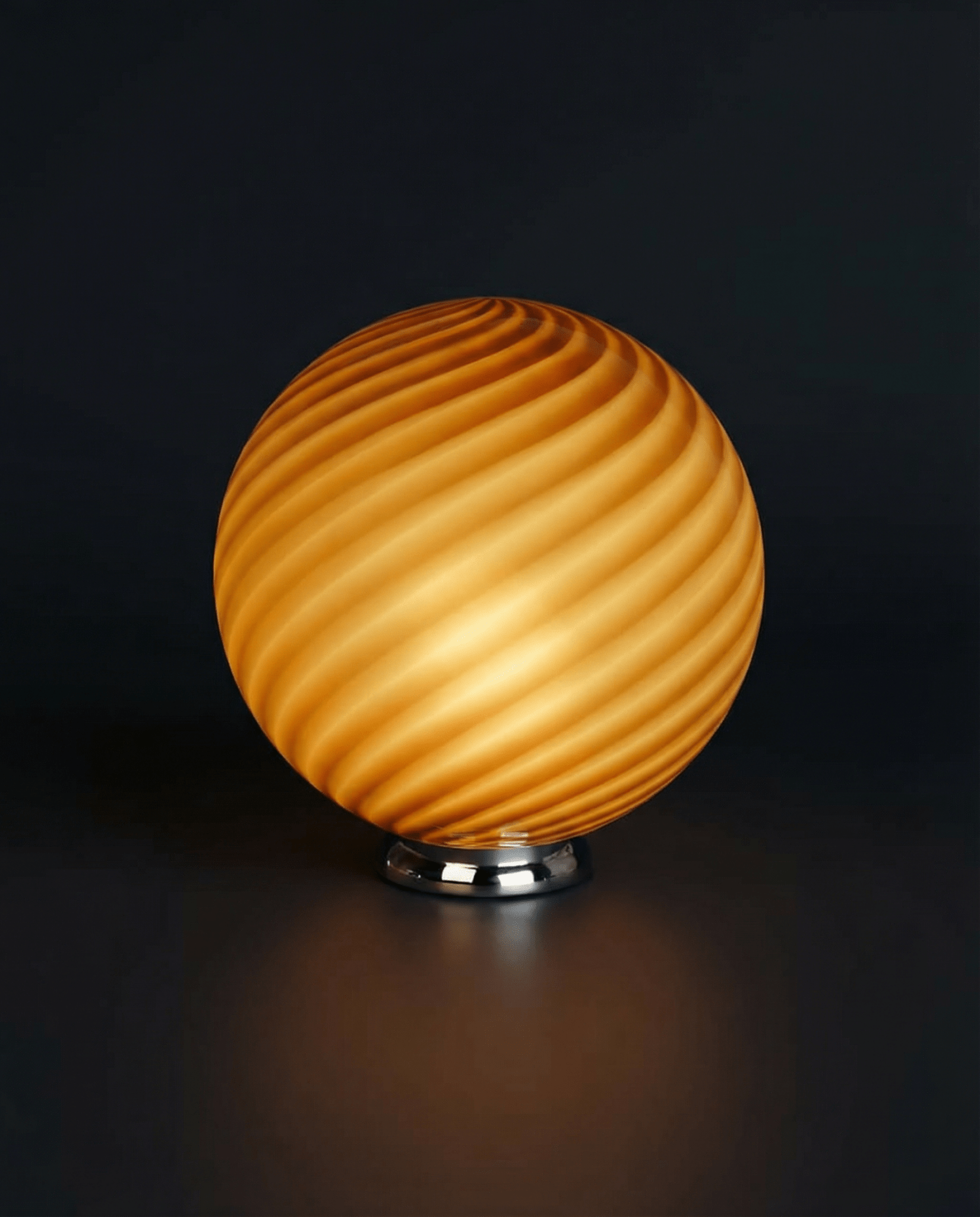 Candy Murano glass sphere table lamp toffee swirl D30
