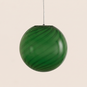Candy Murano glass sphere pendant lamp forest swirl D40