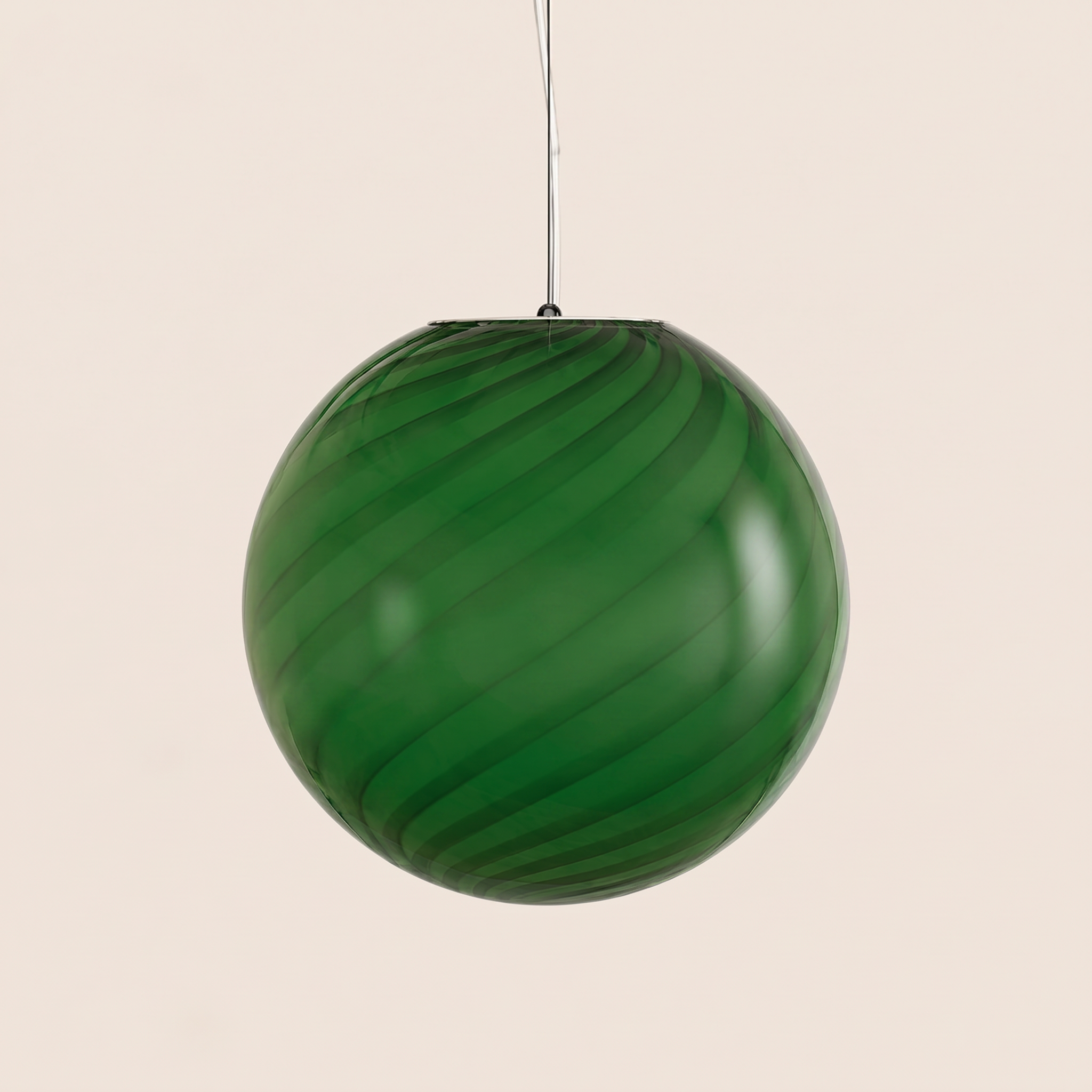 Candy Murano glass sphere pendant lamp forest swirl D40
