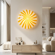 Lampada da parete Candy in vetro di Murano Bianco e Giallo D30
