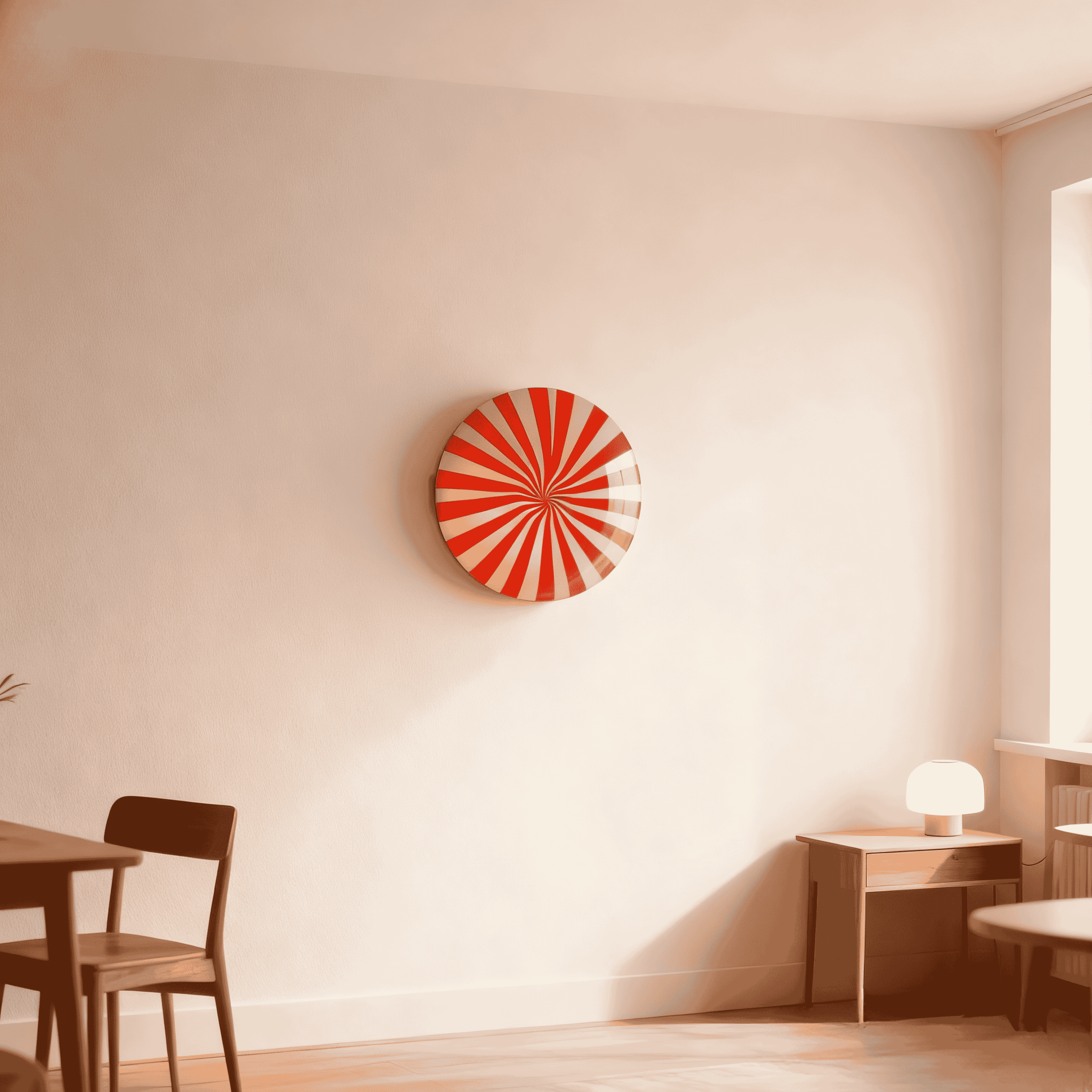 Candy Murano glass wall lamp Red & White D30