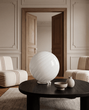 Candy Murano glass sphere table lamp white swirl D40