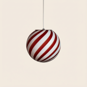 Candy Murano glass sphere pendant lamp wild cherry red swirl D20
