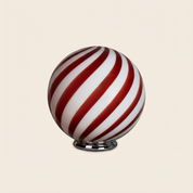 Candy Murano glass sphere table lamp wild cherry red swirl D40