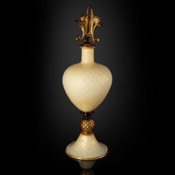 Cornucopia Murano blown glass vase - Gold leaf on glass