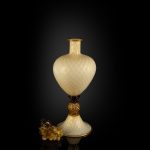 Cornucopia Murano blown glass vase - Gold leaf on glass