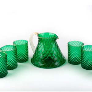 Murano Glass Table Set - Emerald Green - Tola