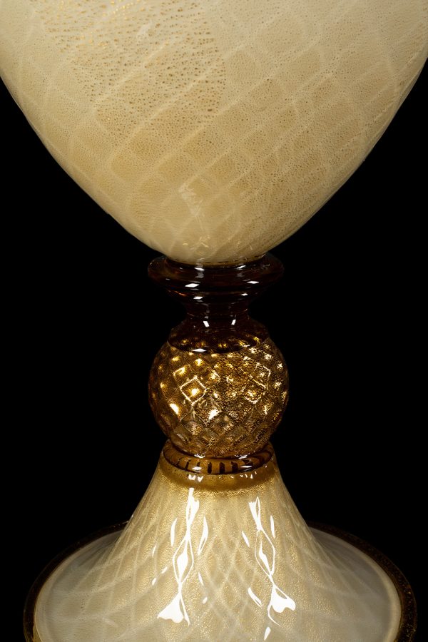 Gold leaf on glass - Cornucopia Amber vase