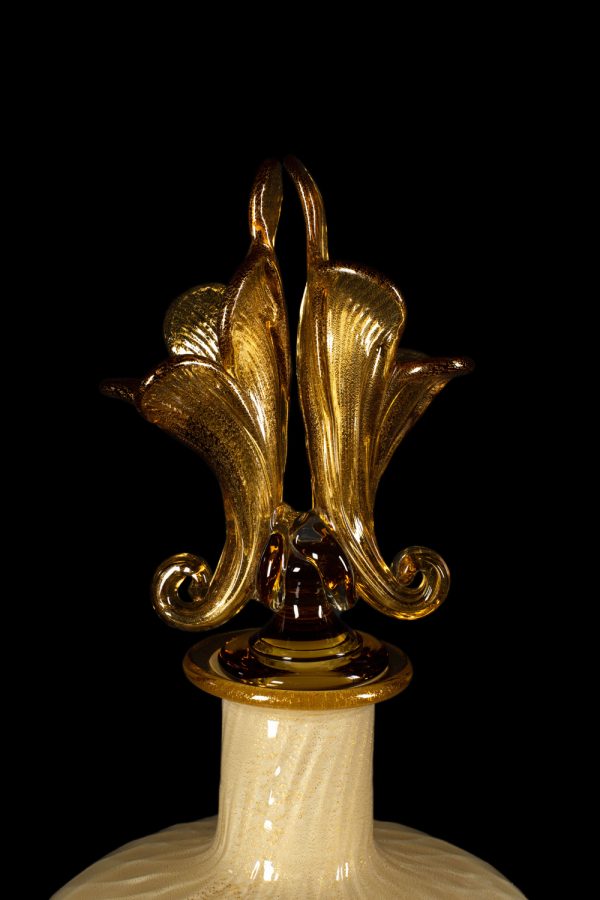 Gold leaf on glass - Cornucopia Amber vase