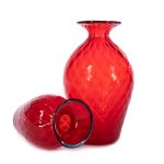 1295 Murano art glass Balloton Principino ruby red big size 20×12 3