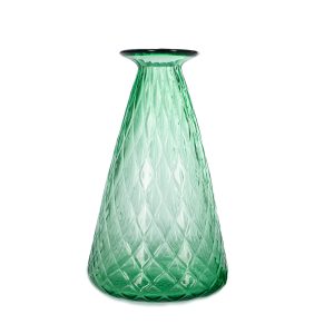 1295-Murano-glass-Art-vase-bottle-decanter-emerald-green-big-size-