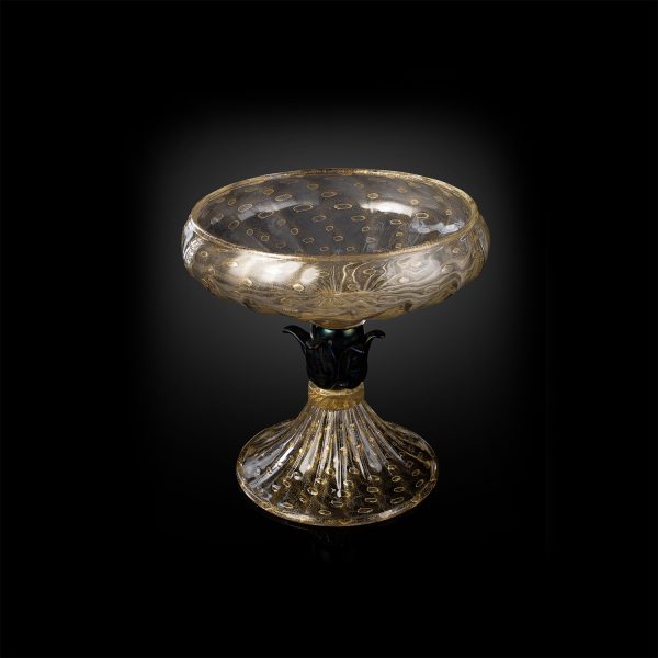 1295-Murano-glass-Chromo-Cup-balloton-24kt-gold-leaf.