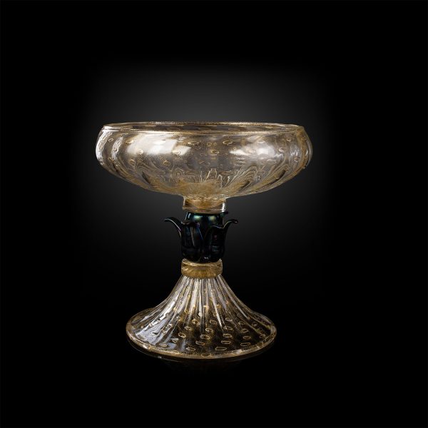 1295-Murano-glass-Chromo-Cup-balloton-24kt-gold-leaf.