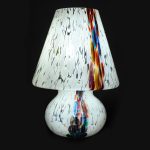 1295 Murano glass Table Lamp The Mushroom Lamp, white and color murrine XL