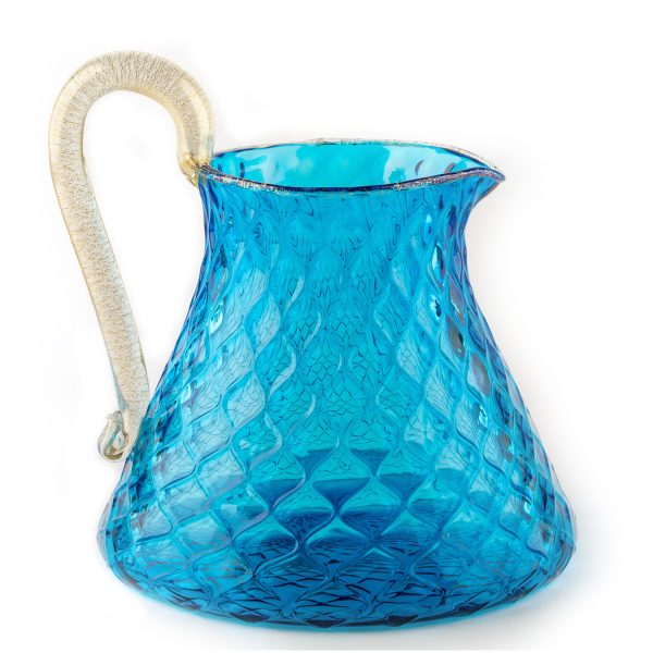 1295-Murano-glass-turchese-balloton-glasses-carafe-blue-tourquoise