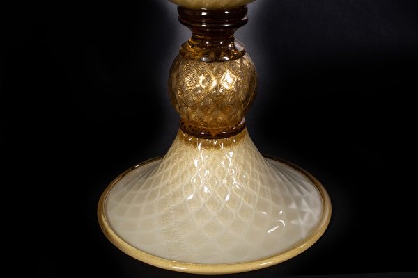 1295-murano-art-Eternal-Glass-Cornucopia-Vase-amber-