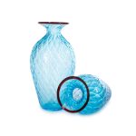 1295 murano art glass Balloton Principino vase, turquoise big 2