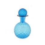 1295 murano art glass balloton decanter bottle blue stopper 1 small