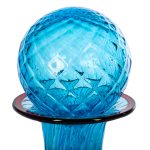 1295 murano art glass Balloton Decanter Bottle, turquoise, with stopper