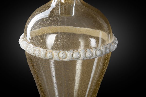 1295 Murano Eternal Glass Cerimonia Ivory, art vase hand made big size