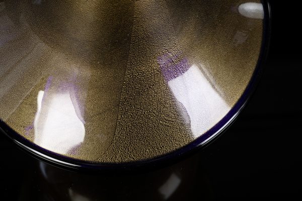 vaso artistico in vetro soffiato di murano foglia oro