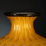 vaso artistico in vetro soffiato di murano oro e ambra foglia oro