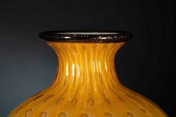 Vaso Ambra in vetro di murano foglia oro balloton