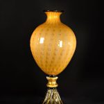 Vaso Ambra in vetro di murano foglia oro balloton