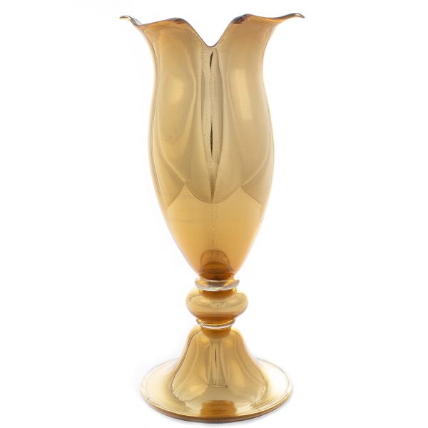 vaso artistico in vetro di murano specchio oro 24k