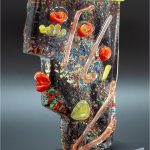 scultura ispirata arte cubica in vetro artistico di murano pezzo unico