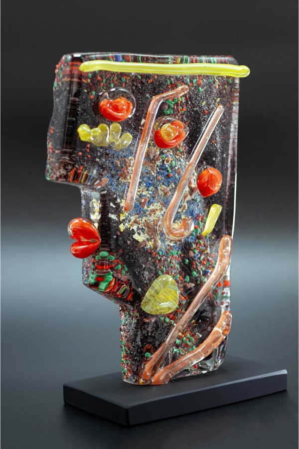 scultura ispirata arte cubica in vetro artistico di murano pezzo unico