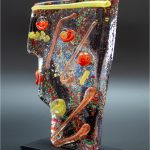 scultura ispirata arte cubica in vetro artistico di murano pezzo unico